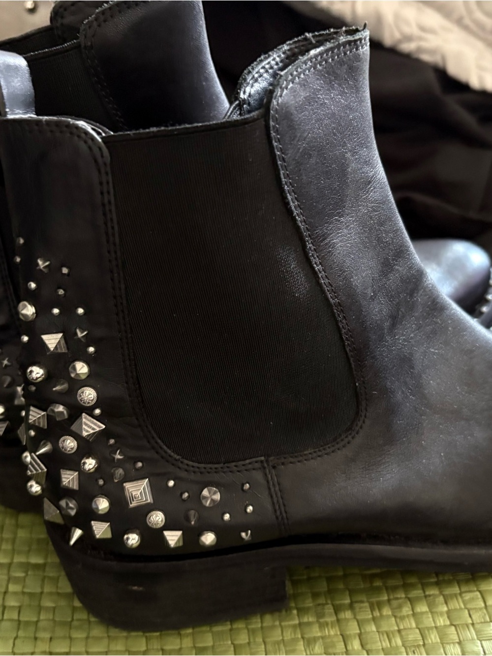 Sam Edelman Black Studded Platform Boots - Picture 2 of 4